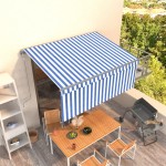 vidaXL Copertină retractabilă automat cu stor, albastru&alb, 3,5x2,5 m vidaXL Copertină retractabilă automat cu stor, albastru&alb, 3,5x2,5 m