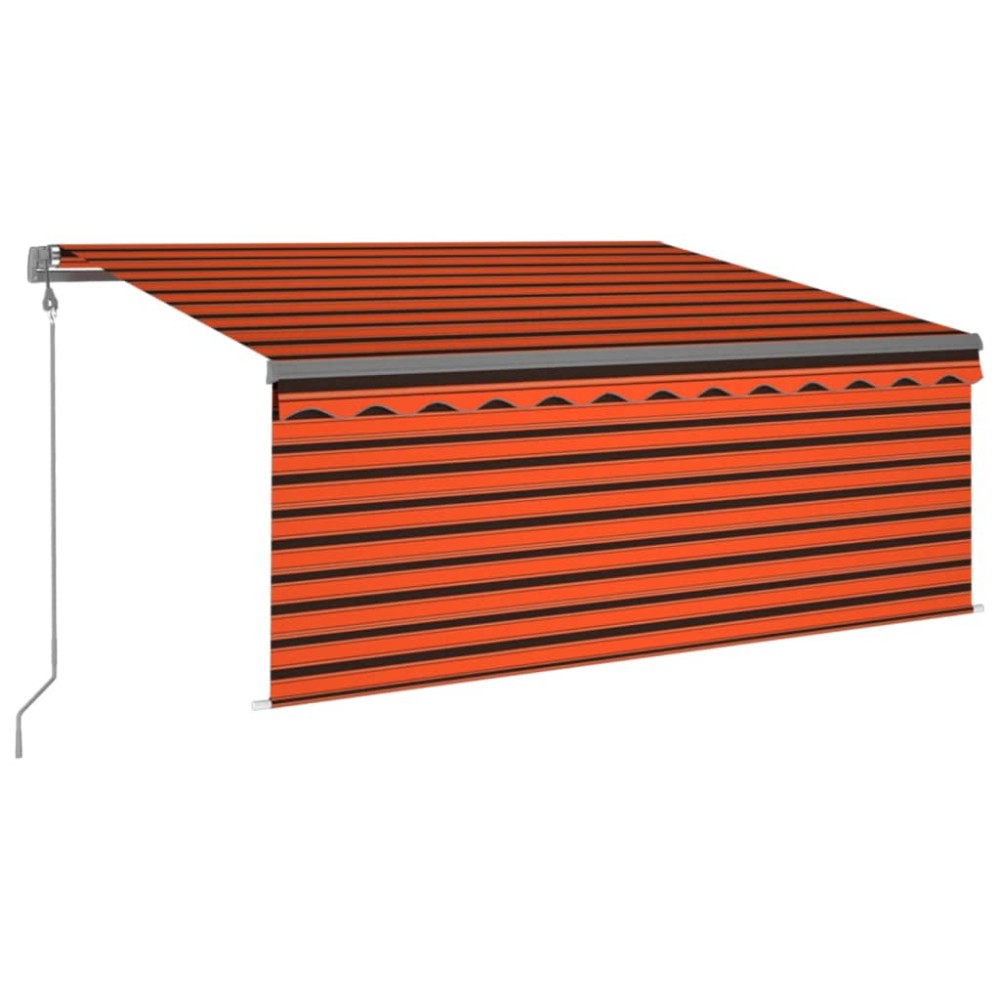 vidaXL Copertină retractabilă automat, stor, portocaliu&maro 3,5x2,5 m