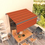 vidaXL Copertină retractabilă automat, stor, portocaliu&maro 3,5x2,5 m vidaXL Copertină retractabilă automat, stor, portocaliu&maro 3,5x2,5 m