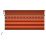 vidaXL Copertină retractabilă automat, stor, portocaliu&maro 3,5x2,5 m vidaXL Copertină retractabilă automat, stor, portocaliu&maro 3,5x2,5 m
