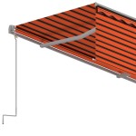 vidaXL Copertină retractabilă automat, stor, portocaliu&maro 3,5x2,5 m vidaXL Copertină retractabilă automat, stor, portocaliu&maro 3,5x2,5 m