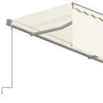 vidaXL Copertină retractabilă manual cu stor, crem, 4x3 m