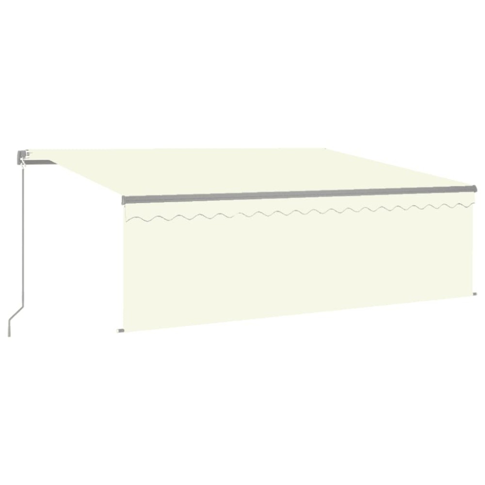 vidaXL Copertină retractabilă manual cu stor & LED, crem, 4x3 m