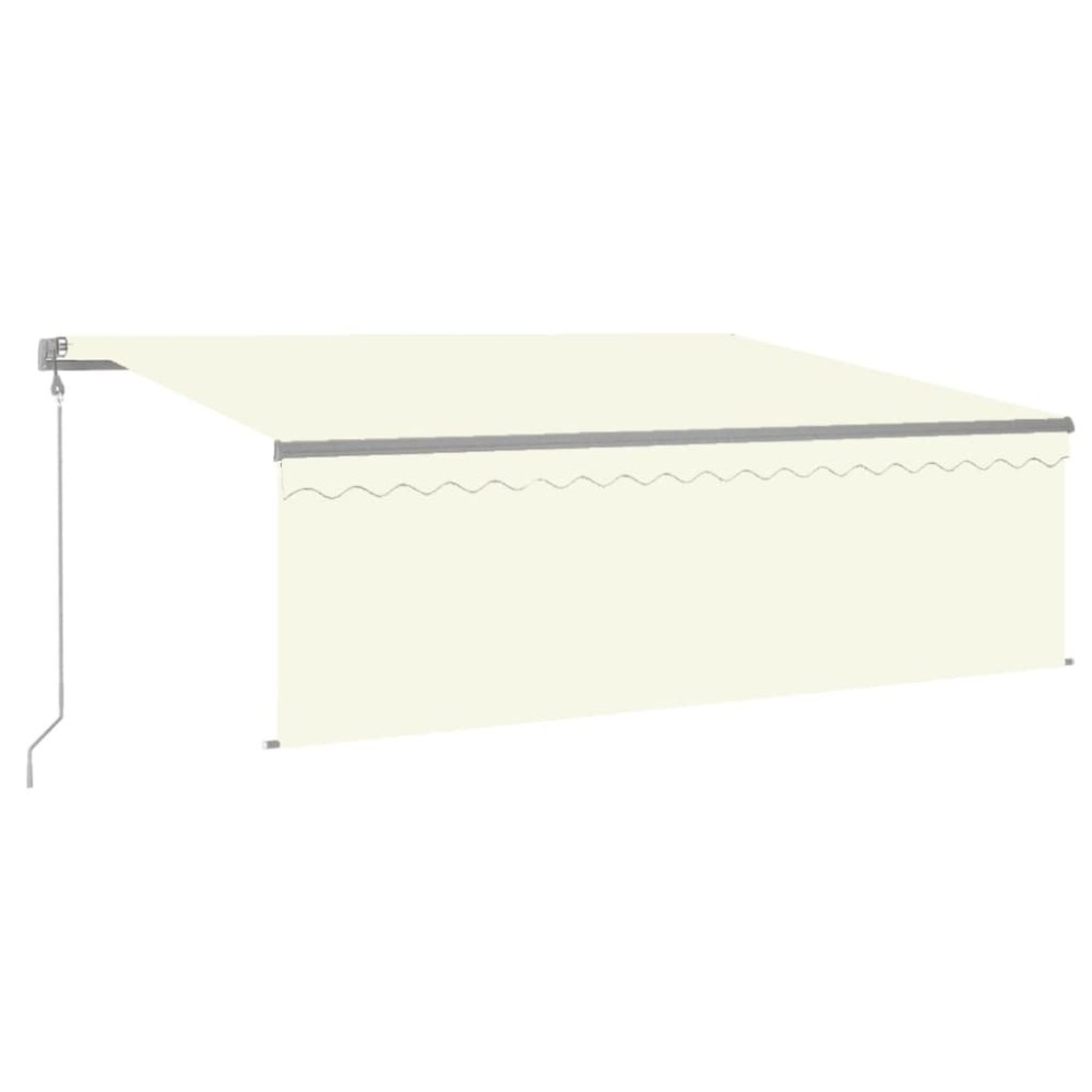 vidaXL Copertină automată cu stor&senzor vânt&LED, crem, 4x3 m