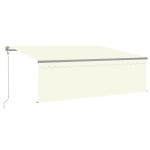 vidaXL Copertină automată cu stor&senzor vânt&LED, crem, 4x3 m vidaXL Copertină automată cu stor&senzor vânt&LED, crem, 4x3 m