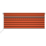 vidaXL Copertină automată cu stor&senzor vânt&LED portocaliu&maro 4x3m vidaXL Copertină automată cu stor&senzor vânt&LED portocaliu&maro 4x3m