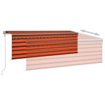vidaXL Copertină automată cu stor&senzor vânt&LED portocaliu&maro 4x3m vidaXL Copertină automată cu stor&senzor vânt&LED portocaliu&maro 4x3m