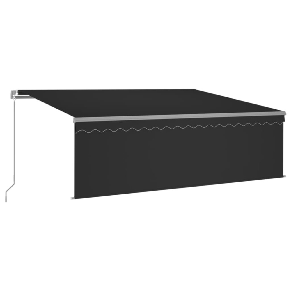 vidaXL Copertină retractabilă manual cu stor&LED, antracit, 4,5x3 m