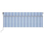 vidaXL Copertină retractabilă automat cu stor, albastru&alb, 4,5x3 m vidaXL Copertină retractabilă automat cu stor, albastru&alb, 4,5x3 m