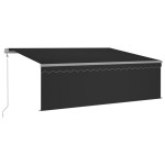 vidaXL Copertină automată cu stor senzor vânt LED, antracit, 4,5x3 m vidaXL Copertină automată cu stor senzor vânt LED, antracit, 4,5x3 m