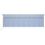 vidaXL Copertină retractabilă manual cu stor, albastru&alb, 5x3 m vidaXL Copertină retractabilă manual cu stor, albastru&alb, 5x3 m