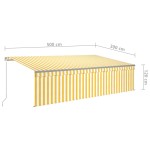 vidaXL Copertină retractabilă manual cu stor, galben&alb, 5x3 m
