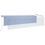 vidaXL Copertină automată cu stor&LED&senzor vânt, albastru/alb, 6x3 m vidaXL Copertină automată cu stor&LED&senzor vânt, albastru/alb, 6x3 m
