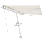 vidaXL Copertină retractabilă manual, crem, 300x250 cm