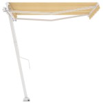 vidaXL Copertină retractabilă manual, galben/alb, 300x250 cm vidaXL Copertină retractabilă manual, galben/alb, 300x250 cm