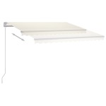 vidaXL Copertină retractabilă manual cu LED, crem, 300x250 cm vidaXL Copertină retractabilă manual cu LED, crem, 300x250 cm