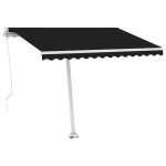 vidaXL Copertină retractabilă manual cu LED, antracit, 300x250 cm