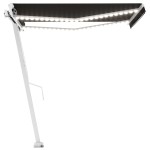 vidaXL Copertină retractabilă manual cu LED, antracit, 300x250 cm