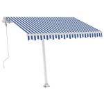 vidaXL Copertină autonomă retractabilă automat albastru&alb 300x250 cm vidaXL Copertină autonomă retractabilă automat albastru&alb 300x250 cm