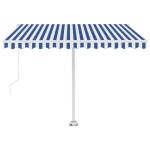 vidaXL Copertină autonomă retractabilă automat albastru&alb 300x250 cm vidaXL Copertină autonomă retractabilă automat albastru&alb 300x250 cm