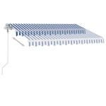 vidaXL Copertină autonomă retractabilă automat albastru&alb 300x250 cm vidaXL Copertină autonomă retractabilă automat albastru&alb 300x250 cm