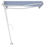 vidaXL Copertină autonomă retractabilă automat albastru&alb 300x250 cm vidaXL Copertină autonomă retractabilă automat albastru&alb 300x250 cm