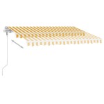 vidaXL Copertină autonomă retractabilă automat galben&alb 300x250 cm vidaXL Copertină autonomă retractabilă automat galben&alb 300x250 cm