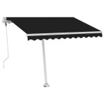 vidaXL Copertină autonomă retractabilă automat, antracit, 300x250 cm vidaXL Copertină autonomă retractabilă automat, antracit, 300x250 cm