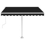 vidaXL Copertină autonomă retractabilă automat, antracit, 300x250 cm vidaXL Copertină autonomă retractabilă automat, antracit, 300x250 cm