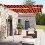 vidaXL Copertină autonomă retractabilă automat oranj&maro 300x250 cm vidaXL Copertină autonomă retractabilă automat oranj&maro 300x250 cm