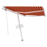vidaXL Copertină autonomă retractabilă automat oranj&maro 300x250 cm vidaXL Copertină autonomă retractabilă automat oranj&maro 300x250 cm