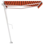 vidaXL Copertină autonomă retractabilă automat oranj&maro 300x250 cm vidaXL Copertină autonomă retractabilă automat oranj&maro 300x250 cm