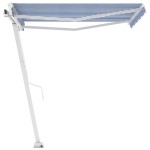 vidaXL Copertină autonomă retractabilă manual, albastru/alb, 350x250cm vidaXL Copertină autonomă retractabilă manual, albastru/alb, 350x250cm