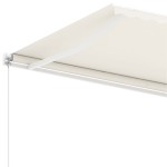 vidaXL Copertină autonomă retractabilă manual, crem, 350x250 cm