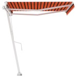 vidaXL Copertină autonomă retractabilă manual, oranj/maro, 350x250 cm