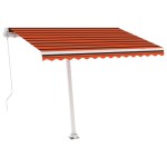 vidaXL Copertină autonomă retractabilă manual, oranj/maro, 350x250 cm