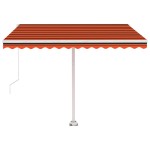 vidaXL Copertină autonomă retractabilă manual, oranj/maro, 350x250 cm