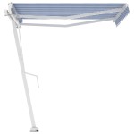 vidaXL Copertină autonomă retractabilă automat albastru&alb 350x250 cm vidaXL Copertină autonomă retractabilă automat albastru&alb 350x250 cm