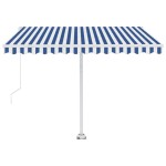 vidaXL Copertină autonomă retractabilă automat albastru&alb 350x250 cm vidaXL Copertină autonomă retractabilă automat albastru&alb 350x250 cm