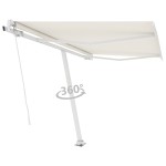 vidaXL Copertină autonomă retractabilă automat, crem, 350x250 cm vidaXL Copertină autonomă retractabilă automat, crem, 350x250 cm