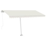 vidaXL Copertină retractabilă manual cu LED, crem, 400x300 cm