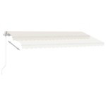 vidaXL Copertină retractabilă manual cu LED, crem, 400x300 cm