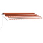 vidaXL Copertină retractabilă manual cu LED portocaliu&maro 400x300 cm