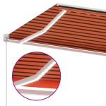 vidaXL Copertină retractabilă manual cu LED portocaliu&maro 400x300 cm