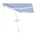 vidaXL Copertină autonomă retractabilă automat albastru&alb 400x300 cm vidaXL Copertină autonomă retractabilă automat albastru&alb 400x300 cm