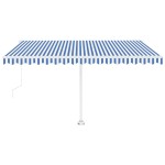 vidaXL Copertină autonomă retractabilă automat albastru&alb 400x300 cm vidaXL Copertină autonomă retractabilă automat albastru&alb 400x300 cm