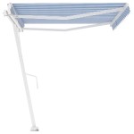 vidaXL Copertină autonomă retractabilă automat albastru&alb 400x300 cm vidaXL Copertină autonomă retractabilă automat albastru&alb 400x300 cm
