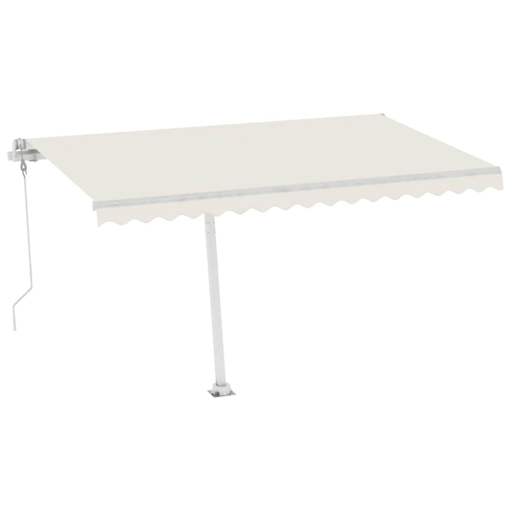 vidaXL Copertină autonomă retractabilă automat, crem, 400x300 cm