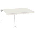 vidaXL Copertină autonomă retractabilă automat, crem, 400x300 cm vidaXL Copertină autonomă retractabilă automat, crem, 400x300 cm