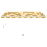 vidaXL Copertină autonomă retractabilă automat galben&alb, 400x300 cm vidaXL Copertină autonomă retractabilă automat galben&alb, 400x300 cm
